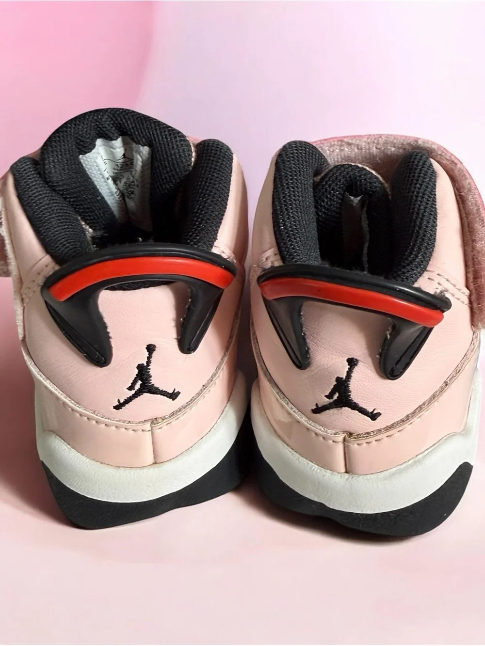 Jordan Kids' Pink and Black High-Top Sneakers